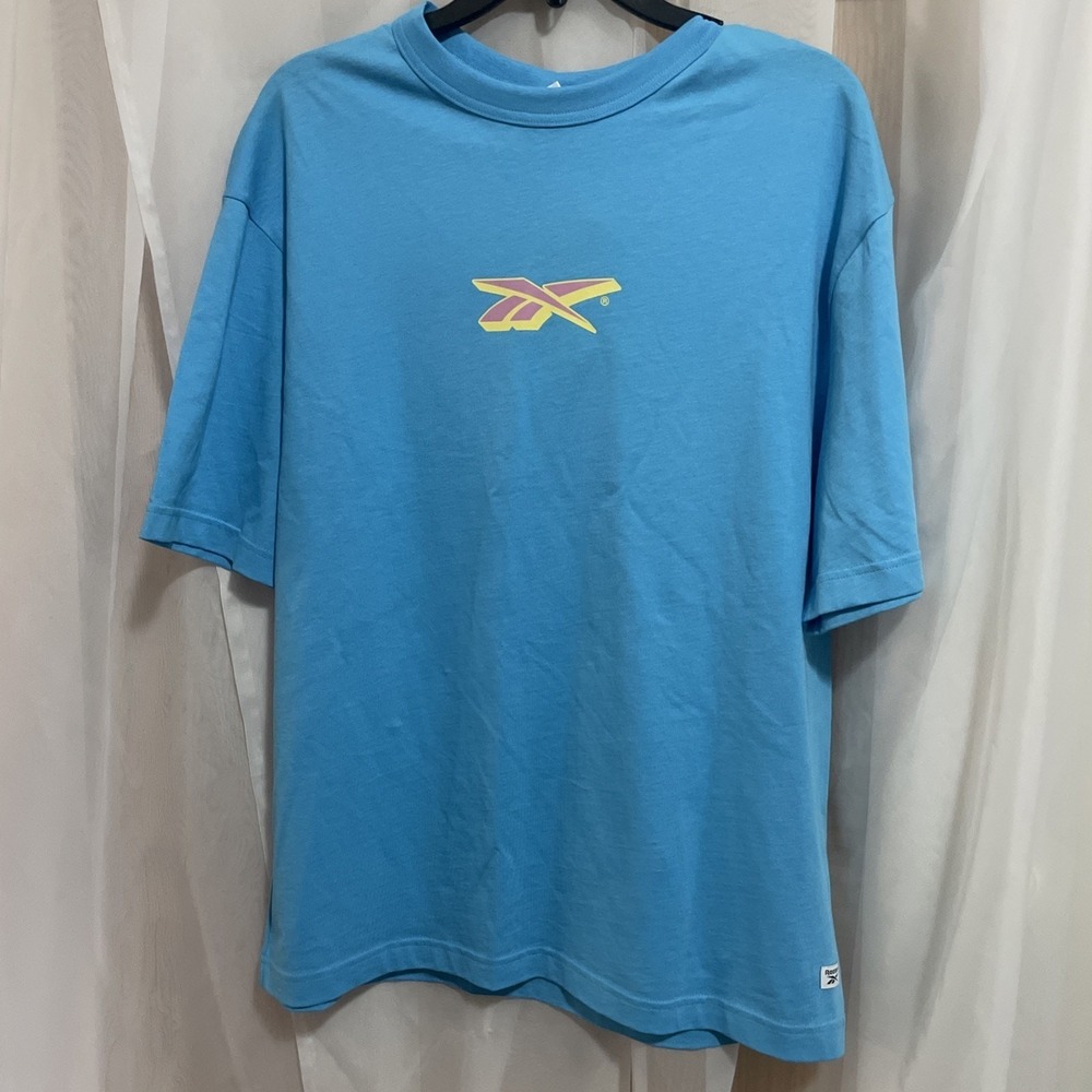 Reebok Unisex Women's Med Dopamine Radiate Good Vibes Blue/pink Sun Shirt‎ NWT - Picture 3 of 6